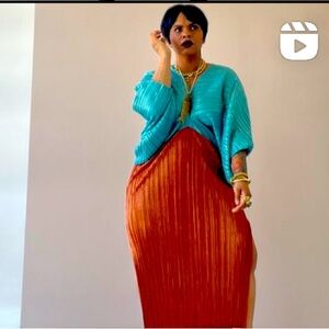 Terrell Dominick metallic accordion dress fits up to size 18